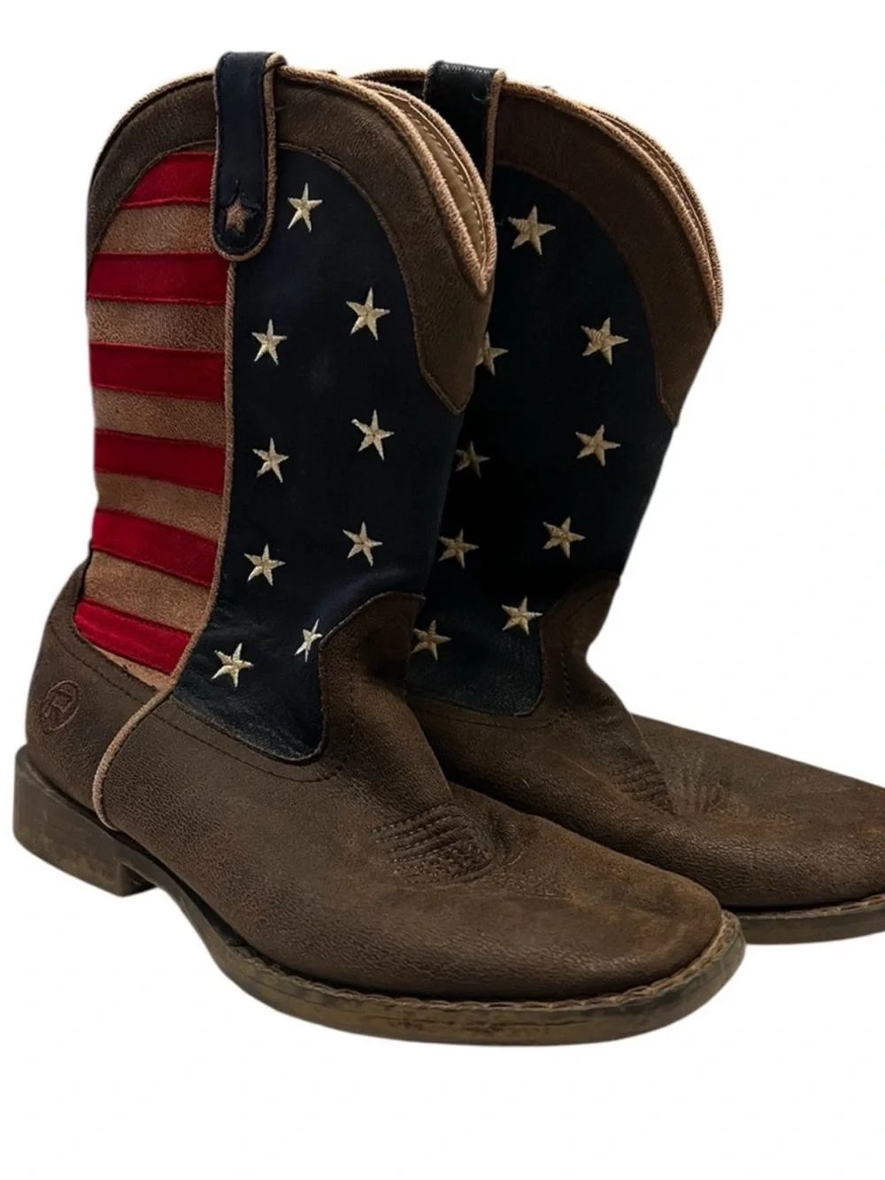Roper Patriotic Cowboy Boots Kids 3 (Fits Women’s 5) – USA Flag Western Boots